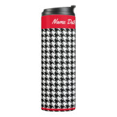 Aangepaste Zwart & Wit Houndstooth 12oz Thermosbeker (Gedraaid links)