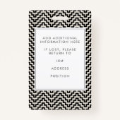 Aangepaste zwart-wit Kantoor-werknemer Foto-ID Badge (Achterkant)