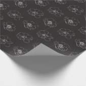 Aangepaste Zwart/Wit Magnolia Bloemen Gift Wrap Pa Cadeaupapier (Hoek)