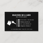 Aangepaste zwart-wit makelaar visitekaartje (Achterkant)