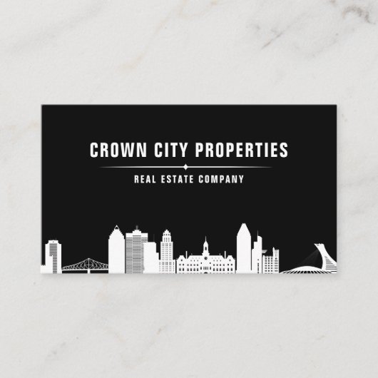 Aangepaste zwart-wit makelaar visitekaartje (Voorkant)