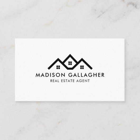 Aangepaste zwart-wit makelaar visitekaartje (Voorkant)