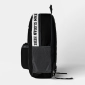 Aangepaste zwart-wit Naam, Nummer, Team Sport Bedrukte Rugzak (Rechts)