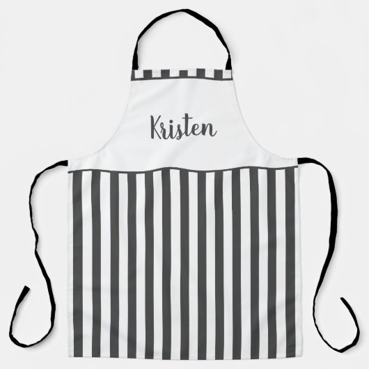 Aangepaste zwart-wit patroon Gepersonaliseerde tek Schort (Voorkant)