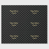 Aangepaste zwart-wit polka dot faux gouden script cadeaupapier (Vlak)