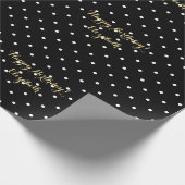 Aangepaste zwart-wit polka dot faux gouden script cadeaupapier (Hoek)