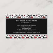 Aangepaste zwart-wit rode liefde hart Professional Visitekaartje (Achterkant)