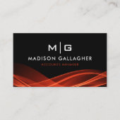 Aangepaste zwart-wit rode professional visitekaartje (Voorkant)