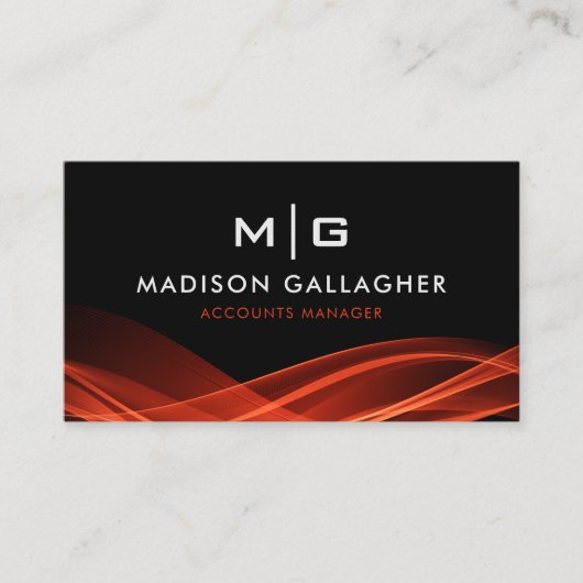 Aangepaste zwart-wit rode professional visitekaartje (Voorkant)