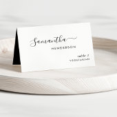 Aangepaste zwart-wit, Script Wedding Place Cards Kaart