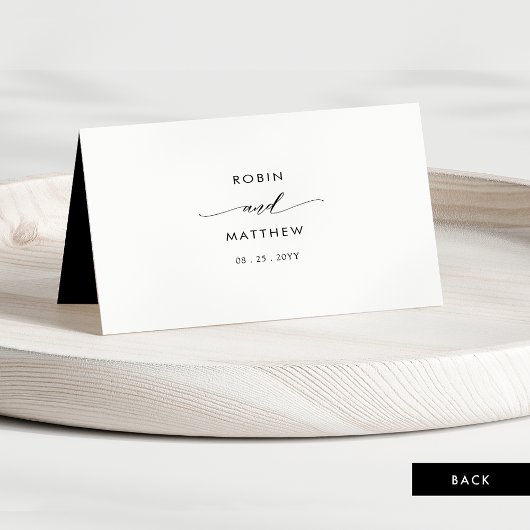 Aangepaste zwart-wit, Script Wedding Place Cards Kaart
