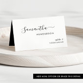 Aangepaste zwart-wit, Script Wedding Place Cards Kaart