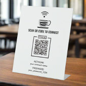 Aangepaste zwart-wit wachtwoord netwerk QR-code Reclamebord Met Voetstuk