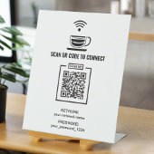 Aangepaste zwart-wit wachtwoord netwerk QR-code Reclamebord Met Voetstuk