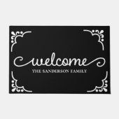 Aangepaste zwart-wit welkom deurmat (Voorkant)