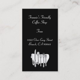 Aangepaste zwart wit zilverwerk Visitekaartje