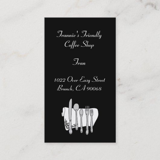 Aangepaste zwart wit zilverwerk Visitekaartje (Voorkant)