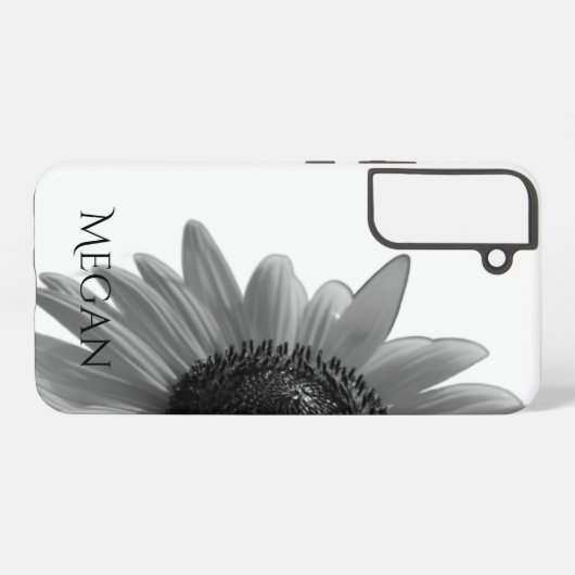 Aangepaste Zwart & Wit Zonnebloem Samsung Galaxy H Samsung Galaxy Hoesje (Achterkant horizontaal)