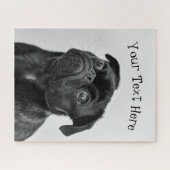 Aangepaste zwart-witfoto van Puppy Dog Legpuzzel (Horizontaal)