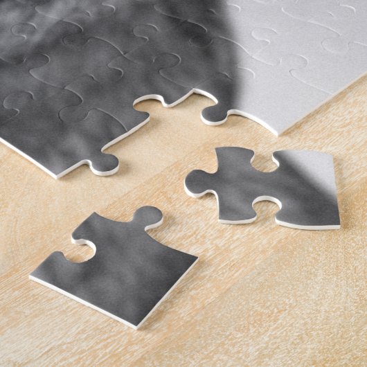 Aangepaste zwart-witfoto van Puppy Dog Legpuzzel (Zijkant)