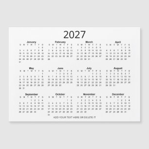 Aangepaste zwart-witkalender 2027 met uw tekst
