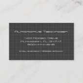 Aangepaste zwart-witkoolstofvezel visitekaartje (Achterkant)