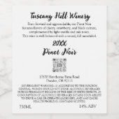 Aangepaste Zwart WitModerne QR-code LOGO Beschrijv Wijn Etiket (Enkel label)