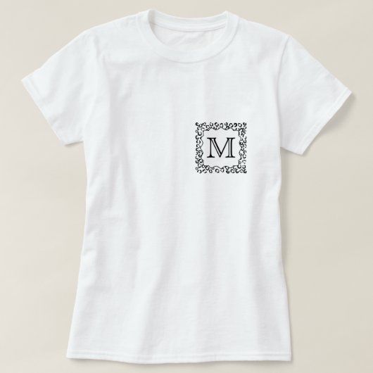 Aangepaste zwart-witmonogram luipaard afdrukken. t-shirt (Design voorkant)