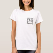 Aangepaste zwart-witmonogram luipaard afdrukken. t-shirt (Voorkant)