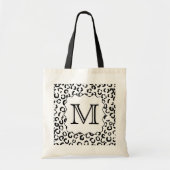 Aangepaste zwart-witmonogram luipaard afdrukken. tote bag (Voorkant)