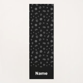 Aangepaste zwart-witte Daisy Flowers Yogamat (Voorkant)