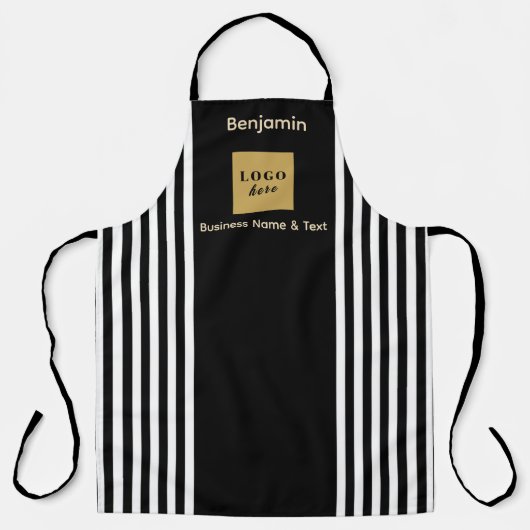 Aangepaste zwart-witte streep schort (Voorkant)