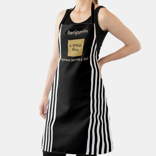 Aangepaste zwart-witte streep schort (Insitu)