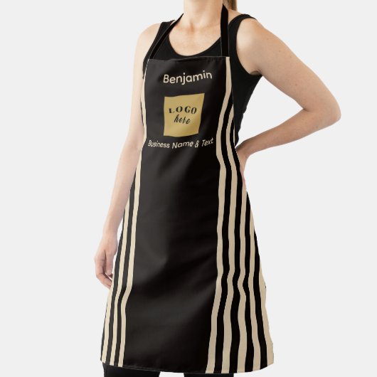 Aangepaste zwart-witte streep schort (Insitu)