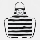 Aangepaste zwart-witte strepen All-Over Print Scho Schort (Voorkant)
