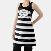 Aangepaste zwart-witte strepen All-Over Print Scho Schort (Insitu)