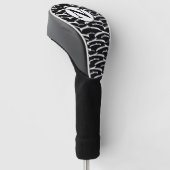 Aangepaste zwart-witte strepen golfheadcover (Schuin)