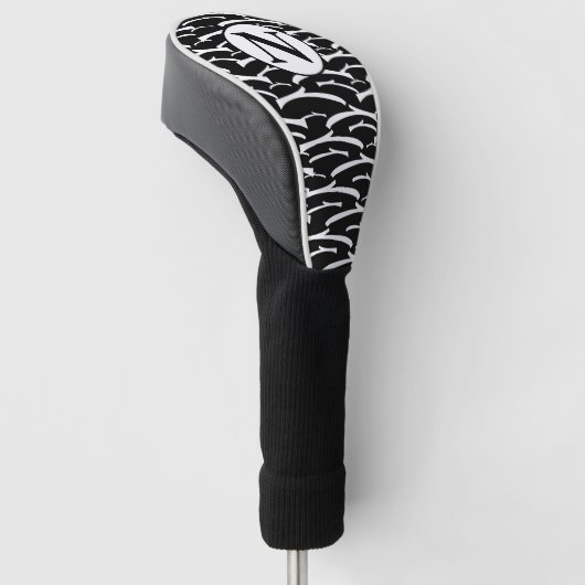 Aangepaste zwart-witte strepen golfheadcover (Schuin)