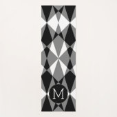 Aangepaste zwart-witte vierkantjes mozaïekkunst yogamat (Voorkant)