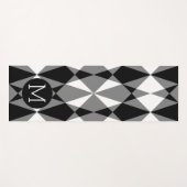 Aangepaste zwart-witte vierkantjes mozaïekkunst yogamat (Voorkant (horizontaal))