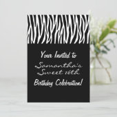 Aangepaste zwart-witte Zebra Kaart (Staand voorkant)