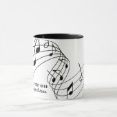 Aangepaste zwart-wittekst muziekleraar/student mok (Midden)