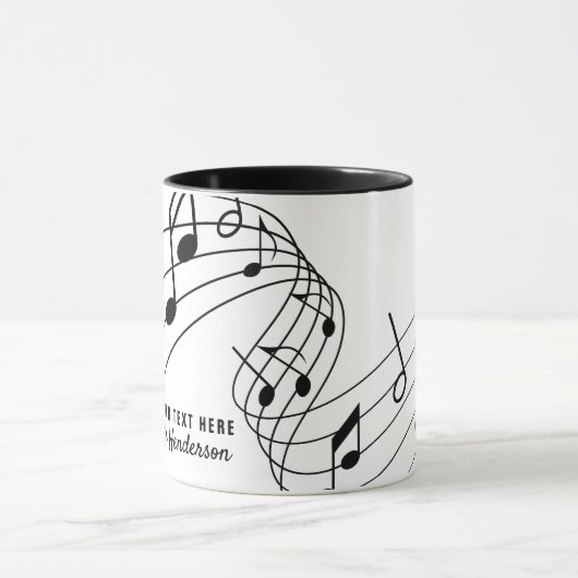 Aangepaste zwart-wittekst muziekleraar/student mok (Midden)