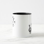 Aangepaste zwart-wittekst muziekleraar/student mok (Midden)