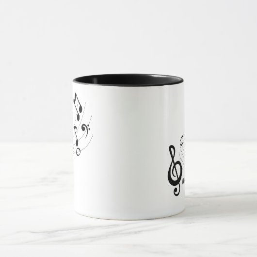 Aangepaste zwart-wittekst muziekleraar/student mok (Midden)