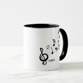 Aangepaste zwart-wittekst muziekleraar/student mok (Voorkant rechts)