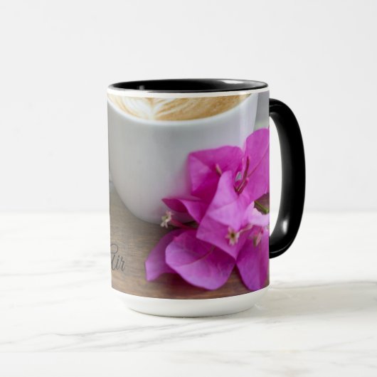 Aangepaste zwarte 15oz Combo Cafe'-Mok van Editors Mok (Voorkant rechts)