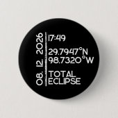 Aangepaste Zwarte 2026 Zonsverduistering Ronde Button 5,7 Cm (Voorkant)
