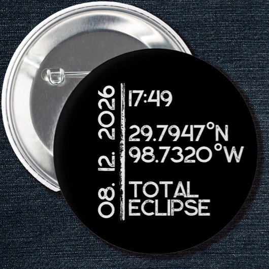 Aangepaste Zwarte 2026 Zonsverduistering Ronde Button 5,7 Cm