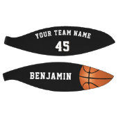 Aangepaste Zwarte Basketbal met Teamnaam Nummer (Panelen)